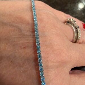 Aquamarine Tennis Bracelet and Earring Set